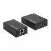 Manhattan HDMI 1080p cez Ethernet extender kit, až do 50 m s jedným Cat6 káblom, Tx- & Rx-moduly, podpora IR, trojročná záruka