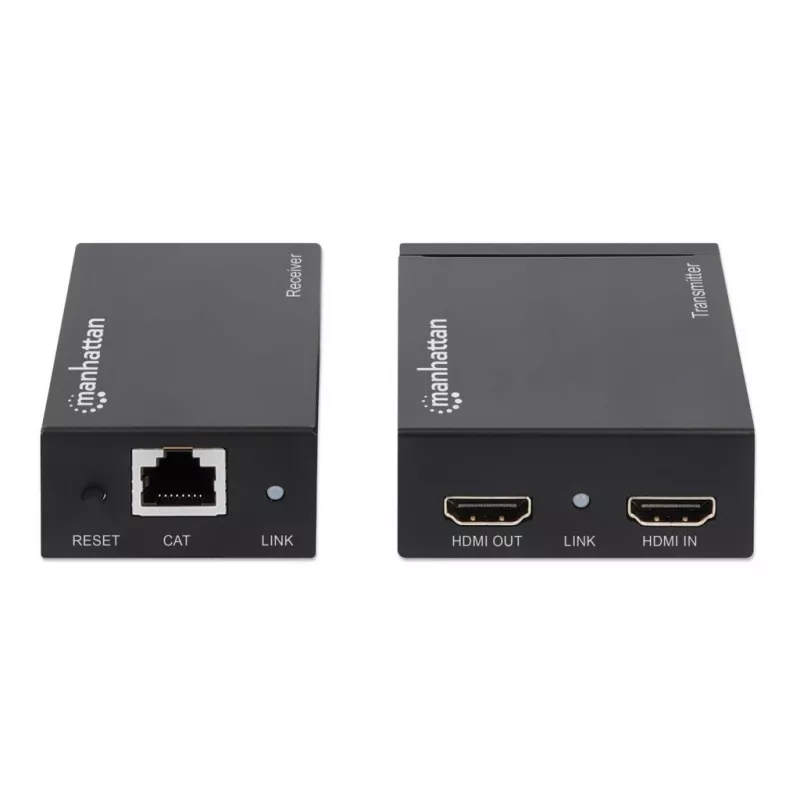 Manhattan HDMI 1080p cez Ethernet extender kit, až do 50 m s jedným Cat6 káblom, Tx- & Rx-moduly, podpora IR, trojročná záruka