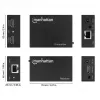 Manhattan HDMI 1080p cez Ethernet extender kit, až do 50 m s jedným Cat6 káblom, Tx- & Rx-moduly, podpora IR, trojročná záruka