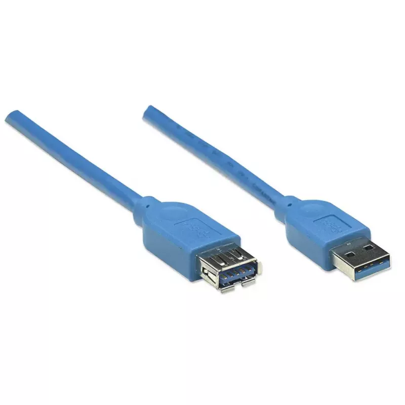 USB-A na USB-A predlžovací kábel Manhattan 2 m konektor samec na konektor samica modrý