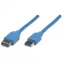 USB-A na USB-A predlžovací kábel Manhattan 2 m konektor samec na konektor samica modrý