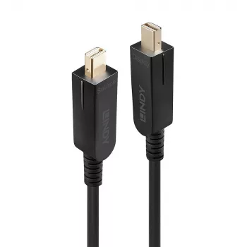 Lindy 70 m sklolaminátový hybridný Mini DisplayPort 1.4 kábel s odnímateľnými DisplayPort konektormi