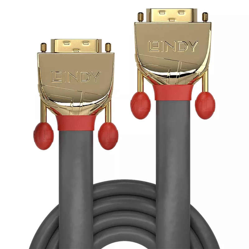 Lindy 15 m DVI-D Dual Link kábel, Gold Line