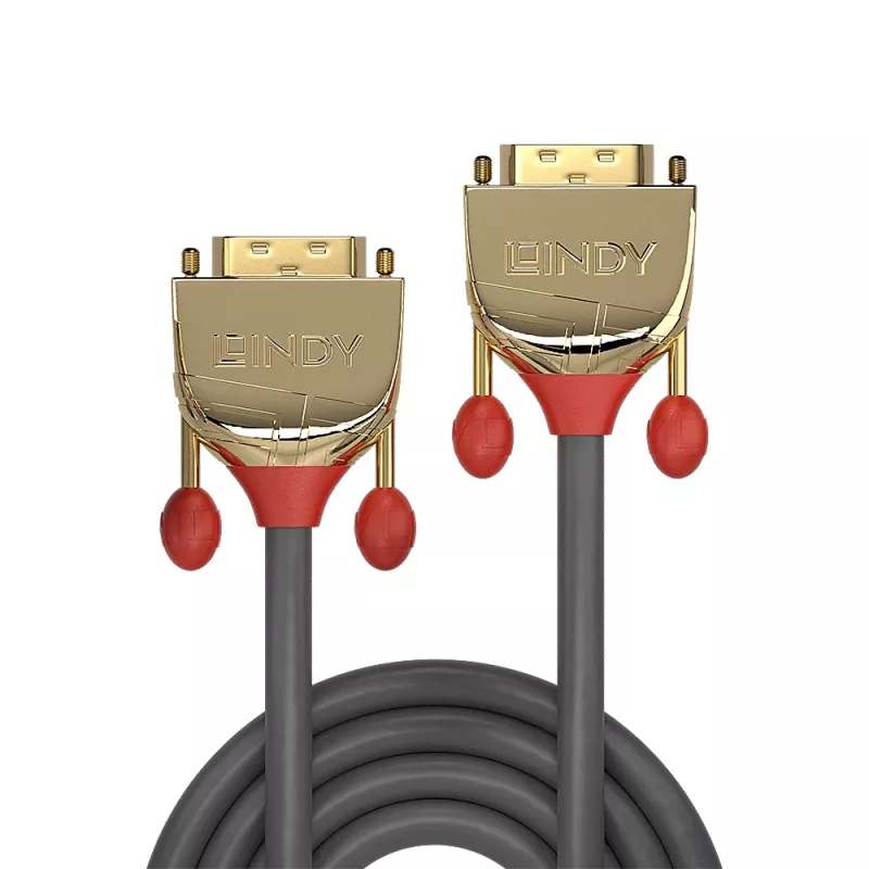 Lindy 0,5 m DVI-D Dual Link kábel, Gold Line