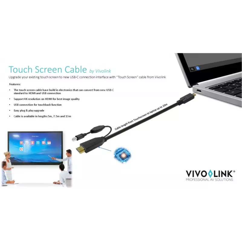 Vivolink PROUSBCHDMIUSBB5 USB kábel USB 3.2 Gen 1 (3.1 Gen 1) 5 m USB C čierny