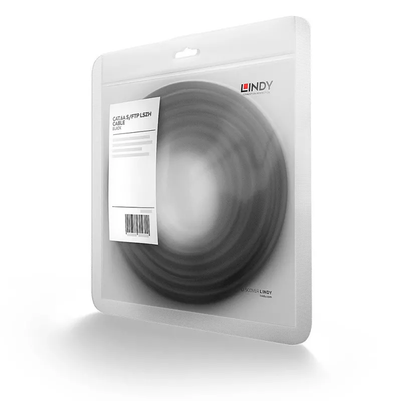Lindy 47175 sieťový kábel čierny 0,3 m Cat6a S/FTP (S-STP)