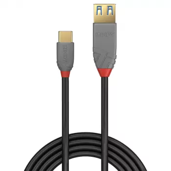 Lindy 0,15 m USB 3.2 Type-C na A adaptérový kábel, 10 Gbit/s, Anthra Line