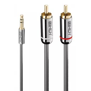 Lindy 1m 3,5mm jack na Cinch audio kábel, Cromo Line