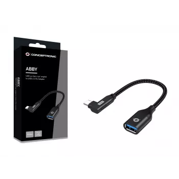 Conceptronic ABBY19B USB 3.2 Gen 2 90° zahnutý na USB-A OTG adaptér