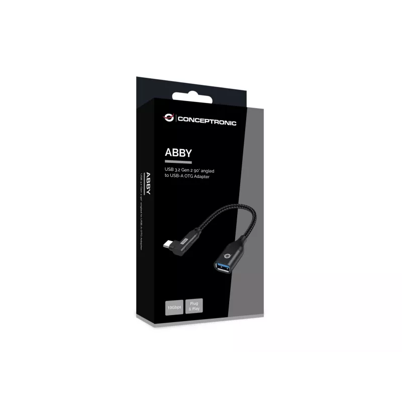Conceptronic ABBY19B USB 3.2 Gen 2 90° zahnutý na USB-A OTG adaptér