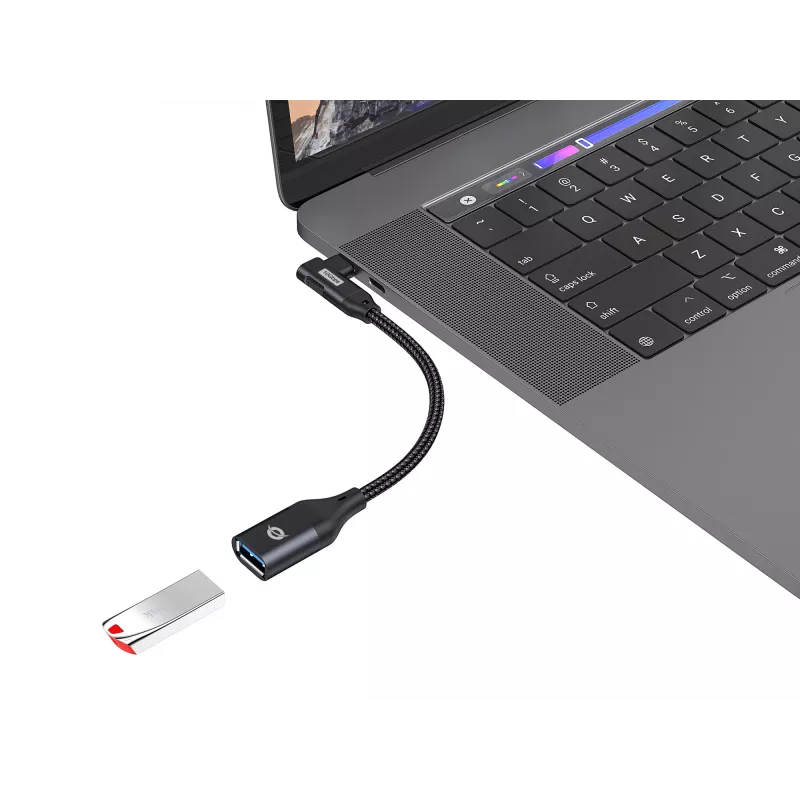 Conceptronic ABBY19B USB 3.2 Gen 2 90° zahnutý na USB-A OTG adaptér