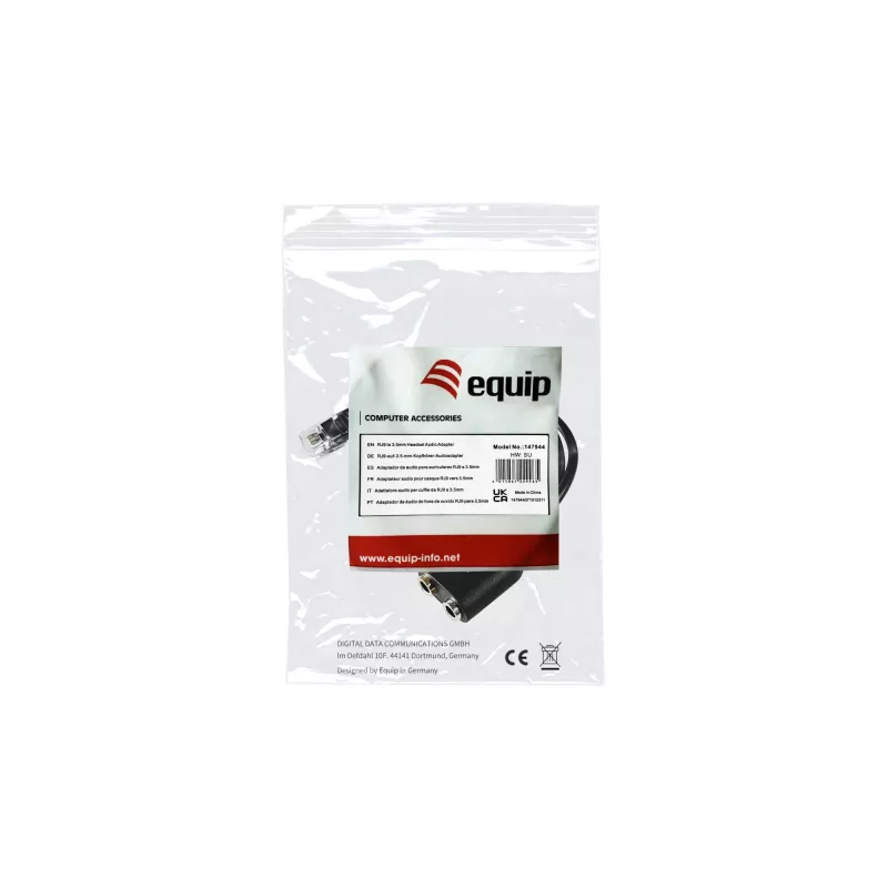 Equip RJ9 na 3,5 mm headset audio adaptér čierna 0,25 m