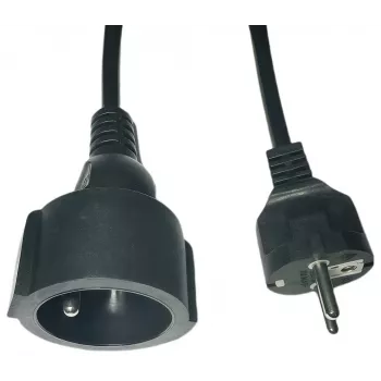 Predlžovací sieťový kábel MicroConnect MC-PE0500FRB 500 cm s EU vidlicou, čierny