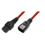 Microconnect MC-C13C14LOCK-1,5m napájací kábel červený C13 konektor samica C14 konektor samica