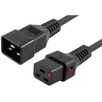 Napájací kábel MicroConnect MC-C19C20LOCK-1.5M — C19 na C20 s IEC uzamknutím, 1,5 m