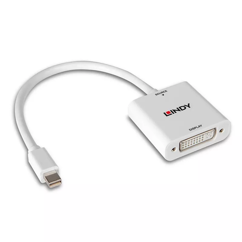 Lindy Mini DisplayPort na DVI konvertor 0,18 m Mini DisplayPort DVI-I