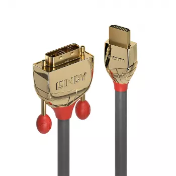 Lindy 2m HDMI na DVI-D kábel, Gold Line