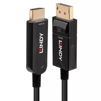 Lindy 50m Fibre Optic Hybrid DisplayPort 1.2 na HDMI 18G kábel