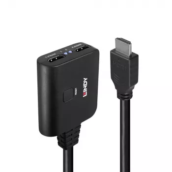 Lindy 2-port HDMI 4K60 splitter kábel čierny 3840x2160