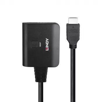Lindy 2-port HDMI 4K60 splitter kábel čierny 3840x2160