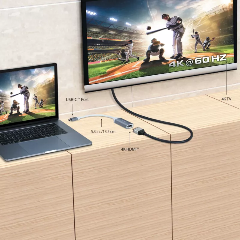 j5create JCA153G-N USB-C® na 4K HDMI™ adaptér, 2.0/3.2 Gen 1 (3.1 Gen 1), USB Type-C, HDMI výstup, 3840 x 2160 pixelov