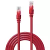Sieťový kábel Lindy 3m Cat.6 RJ-45 U/UTP červený