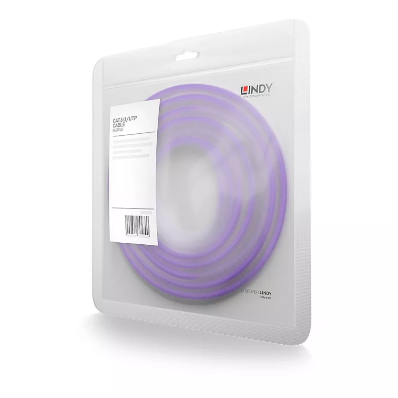 Sieťový kábel Lindy 0,5 m RJ-45 Cat6 U/UTP fialový