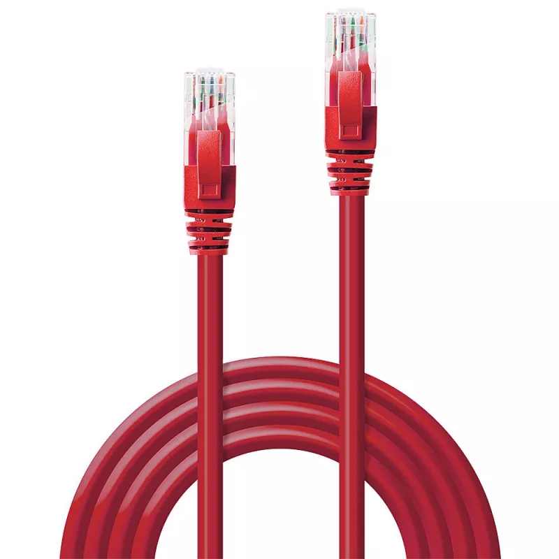 Sieťový kábel Lindy 1m Cat.6 RJ-45 U/UTP červený