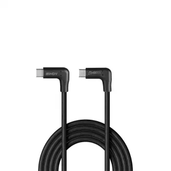 Lindy 1m USB 3.2 pravouhlý USB-C na pravouhlý USB-C kábel, 10Gbps