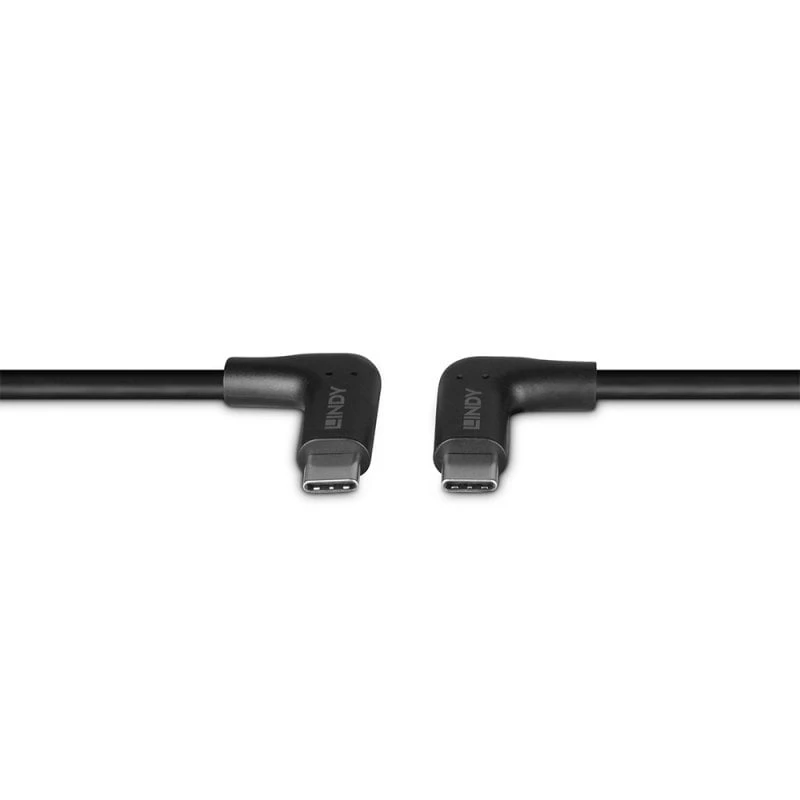 Lindy 1m USB 3.2 pravouhlý USB-C na pravouhlý USB-C kábel, 10Gbps
