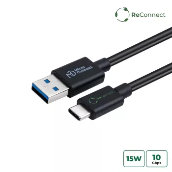 Microconnect ECO-USB3.2CA1 USB kábel USB 3.2 Gen 2 (3.1 Gen 2) 1 m USB A USB C čierny
