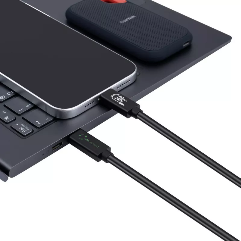 USB4 kábel MicroConnect ReConnect ECO-USB4CC05 40 Gbit/s 100 W, USB-C na USB-C