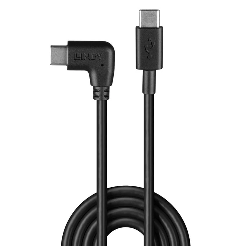 Lindy 1m USB 2.0 rovný USB-C na pravouhlý USB-C kábel