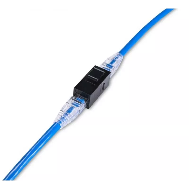 Keystone inline spojka EQUIP Cat.6A nechránená, RJ-45, ploché prevedenie, čierna, 8 kusov