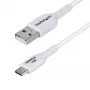 StarTech.com 1m USB-A na USB-C nabíjací kábel, nabíjanie a synchronizácia, 3A, USB 2.0, TPE plášť – biely USB nabíjací kábel