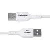 StarTech.com 1m USB-A na USB-C nabíjací kábel, nabíjanie a synchronizácia, 3A, USB 2.0, TPE plášť – biely USB nabíjací kábel