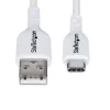 StarTech.com 1m USB-A na USB-C nabíjací kábel, nabíjanie a synchronizácia, 3A, USB 2.0, TPE plášť – biely USB nabíjací kábel