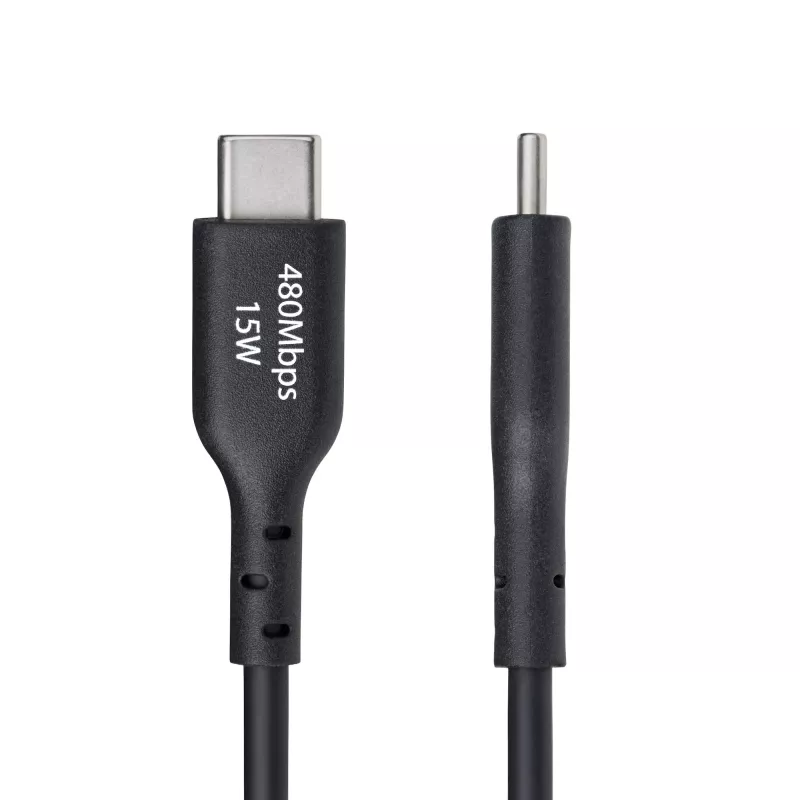 StarTech.com 3ft (1m) USB-A na USB-C nabíjací kábel, nabíjanie a synchronizácia, 3A, USB 2.0, TPE plášť – čierny USB nabíjací kábel