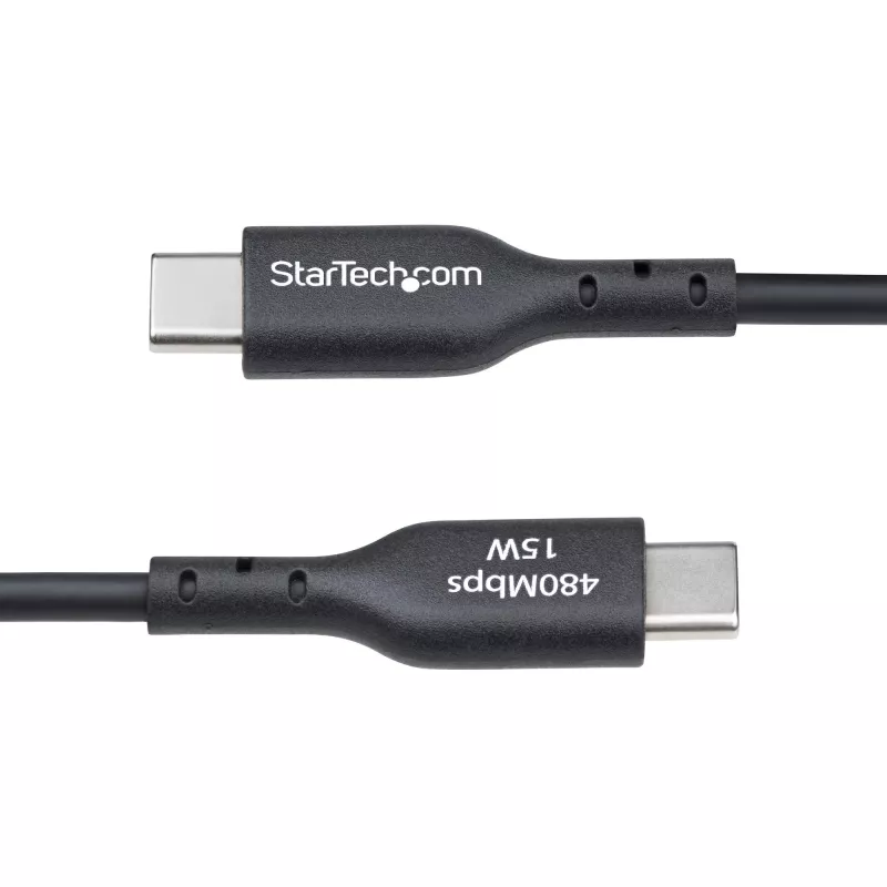 StarTech.com 3ft (1m) USB-A na USB-C nabíjací kábel, nabíjanie a synchronizácia, 3A, USB 2.0, TPE plášť – čierny USB nabíjací kábel