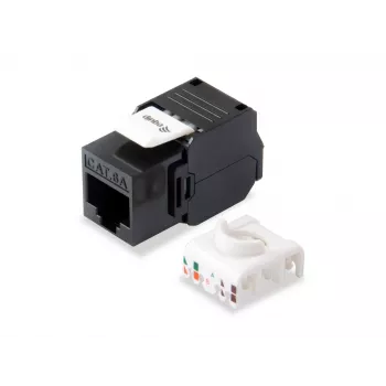 Equip Cat.6A nechránený keystone jack bez nástroja, RJ-45, LSA, čierna