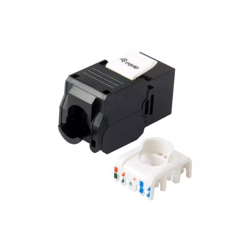 Equip Cat.6A nechránený keystone jack bez nástroja, RJ-45, LSA, čierna