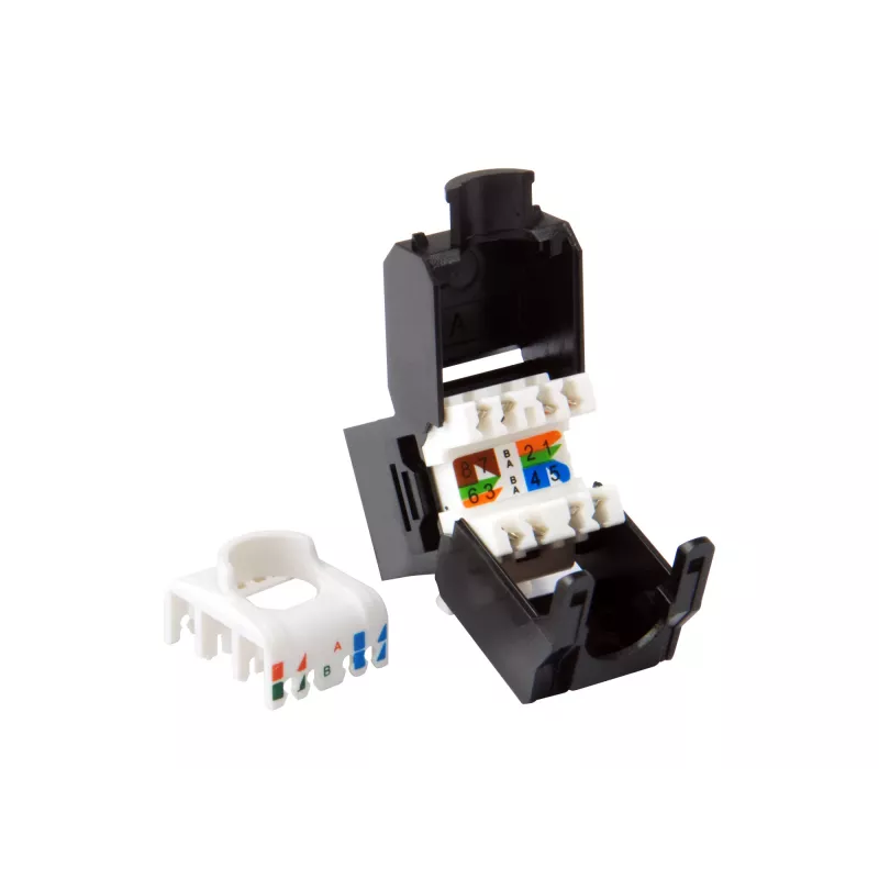 Equip Cat.6A nechránený keystone jack bez nástroja, RJ-45, LSA, čierna