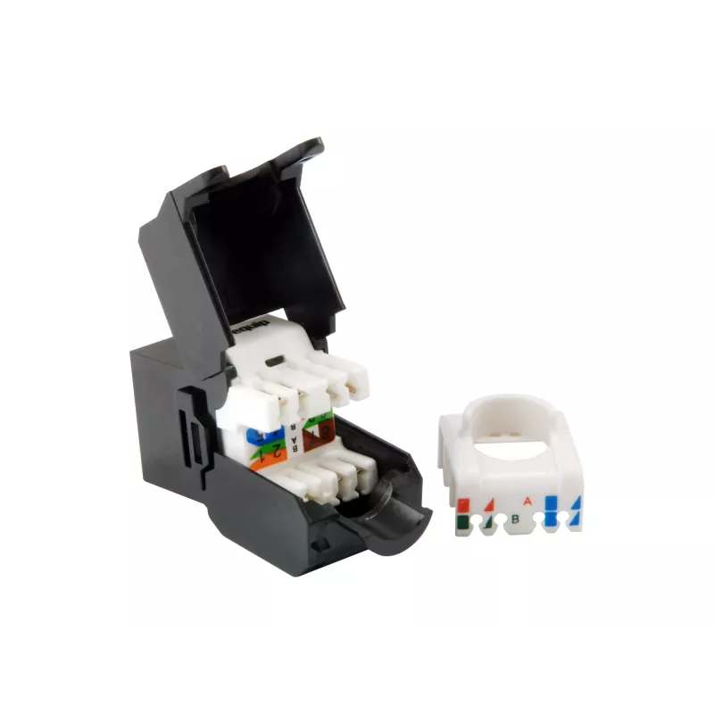 Equip Cat.6A nechránený keystone jack bez nástroja, RJ-45, LSA, čierna