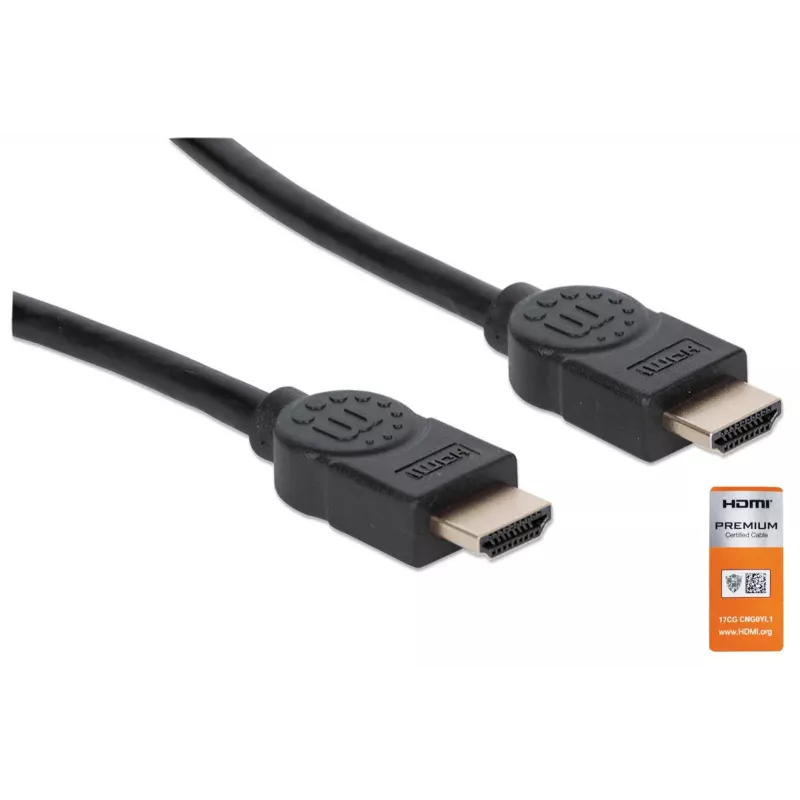 HDMI kábel s Ethernetom Manhattan HDMM1MP 1m konektor samec na konektor samec čierny
