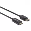 Manhattan DisplayPort 1.1 na HDMI kábel, 1080p@60Hz, 1m, konektor samec na konektor samec, DP s uzamknutím, čierny, nie obojsmerný, trojročná záruka