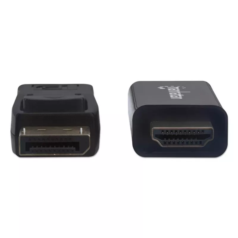Manhattan DisplayPort 1.1 na HDMI kábel, 1080p@60Hz, 1m, konektor samec na konektor samec, DP s uzamknutím, čierny, nie obojsmerný, trojročná záruka
