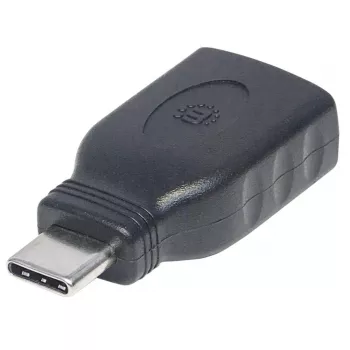 Manhattan USB-C na USB-A adaptér, konektor samec na konektor samica, 5 Gbit/s (USB 3.2 Gen1, aj USB 3.0), SuperSpeed USB, čierny, doživotná záruka, zodpovedá USB31CAADG