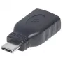 Manhattan USB-C na USB-A adaptér, konektor samec na konektor samica, 5 Gbit/s (USB 3.2 Gen1, aj USB 3.0), SuperSpeed USB, čierny, doživotná záruka, zodpovedá USB31CAADG