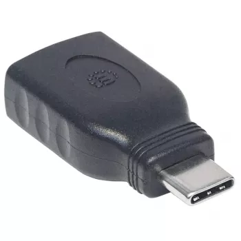 Manhattan USB-C na USB-A adaptér, konektor samec na konektor samica, 5 Gbit/s (USB 3.2 Gen1, aj USB 3.0), SuperSpeed USB, čierny, doživotná záruka, zodpovedá USB31CAADG