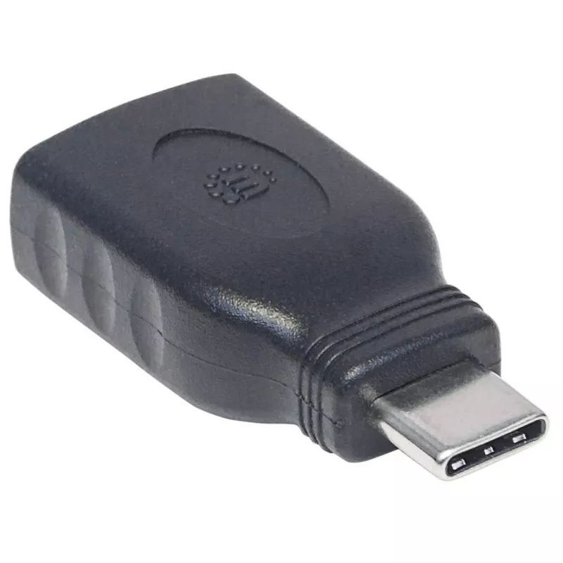 Manhattan USB-C na USB-A adaptér, konektor samec na konektor samica, 5 Gbit/s (USB 3.2 Gen1, aj USB 3.0), SuperSpeed USB, čierny, doživotná záruka, zodpovedá USB31CAADG